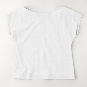 Jersey devoré Margherite – bianco lana, 