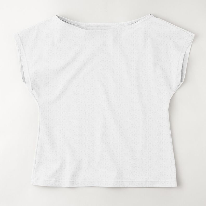 Jersey devoré Margherite – bianco lana,  image number 2