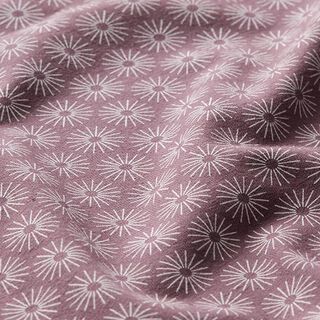 jersey di cotone, brillano i fiori – melanzana, 