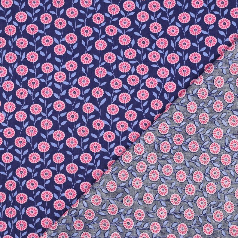 popeline di cotone Fiorellini estivi | Poppy Fabrics – rosa/indaco,  image number 4