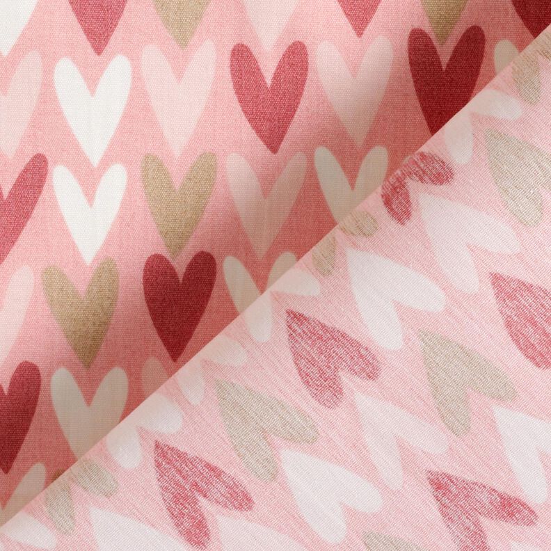 popeline di cotone Cuori – rosa antico chiaro, image number 4