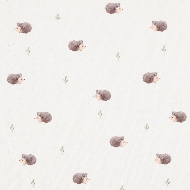 GOTS French terry, felpa estiva Piccoli porcospini stampa digitale – avorio,  image number 1