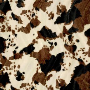 pelliccia sintetica mucca – marrone/bianco, 
