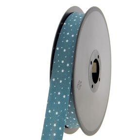 Nastro in sbieco stelle Cotone bio [20 mm] – petrolio, 