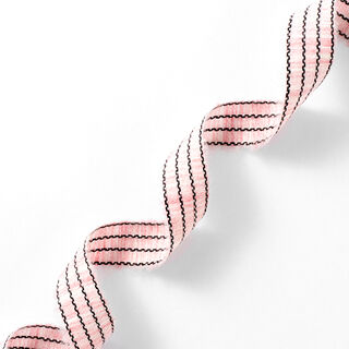 Nastro tessuto righe mélange [27 mm] – rosa/nero, 