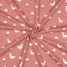 jersey di cotone Oche sul prato fiorito | Poppy Fabrics – rosa antico scuro/bianco,  thumbnail number 3