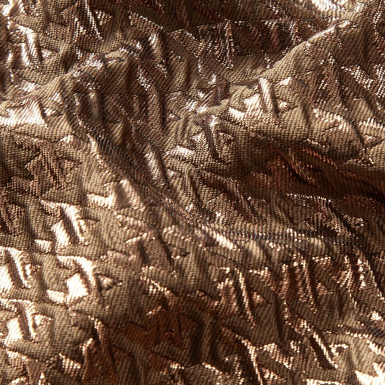 cloqué Pied de poule glitterato – marrone medio,  image number 2