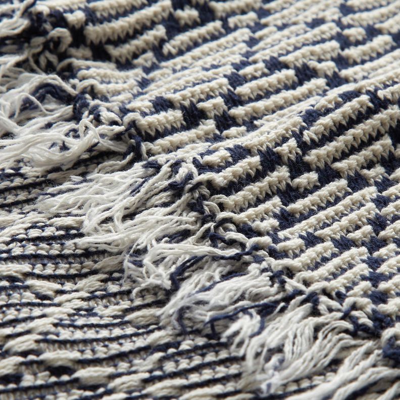 Cotone lavorato a maglia grossa con rombi – bianco/blu marino,  image number 5