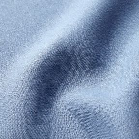 Tessuto in puro lino pesante tinta unita – blu jeans chiaro, 