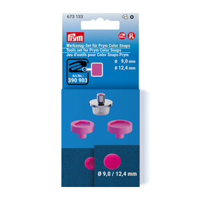 Set di utensili Color Snaps [Ø 9 + 12,4 mm] | Prym – argento effetto metallizzato/pink, 