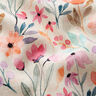 Misto lino-cotone con fiori primaverili acquerellati – bianco lana,  thumbnail number 2
