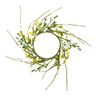 corona decorativa con fiori e bacche [Ø11 cm/ 39 cm] – bianco/verde,  thumbnail number 1