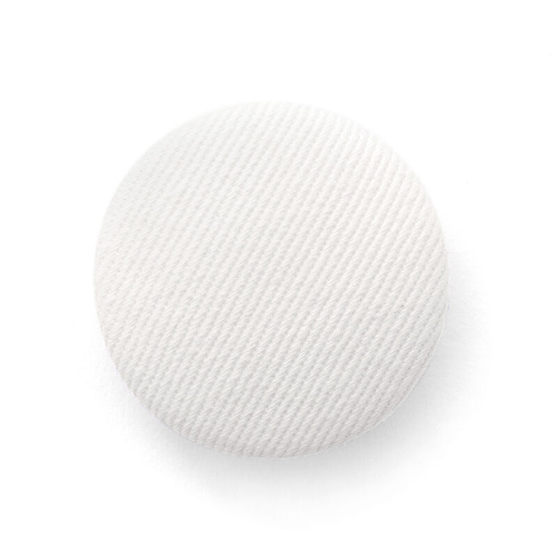 Bottone rivestito, Spigato in cotone – bianco lana,  image number 1