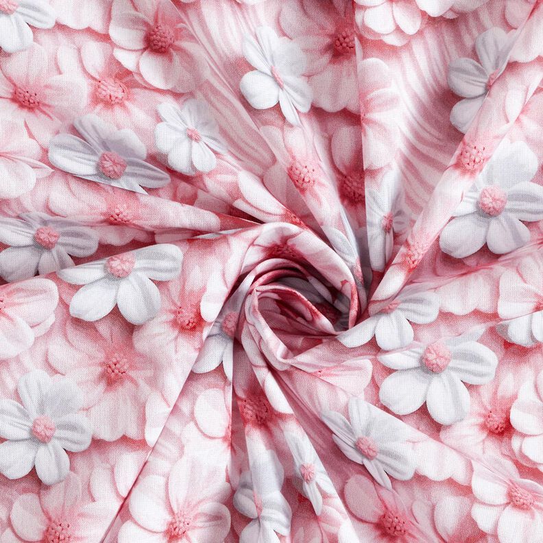 popeline di cotone Fiori di zucchero stampa digitale – rosa antico chiaro,  image number 3