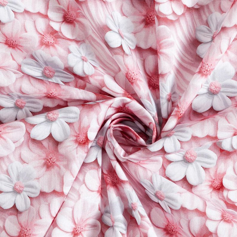 popeline di cotone Fiori di zucchero stampa digitale – rosa antico chiaro, image number 3