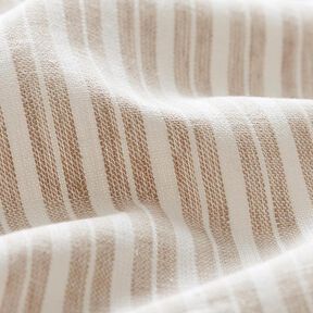misto cotone-lino righe larghe – beige/bianco lana, 