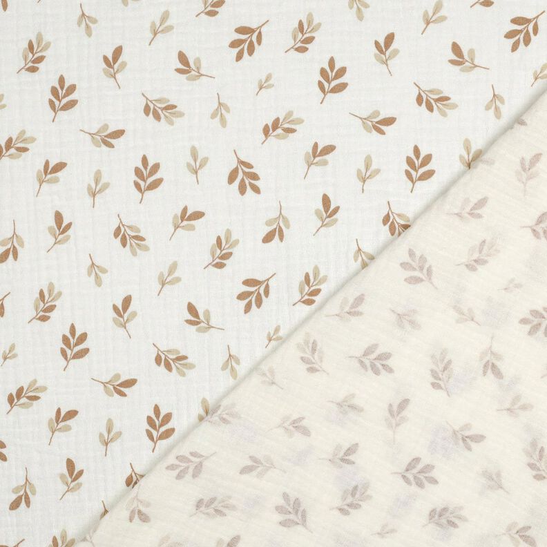 mussolina / tessuto doppio increspato Rami | Poppy Fabrics – avorio/moca,  image number 4