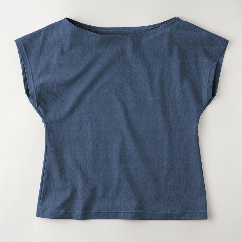 jersey di cotone medio tinta unita – blu oceano,  image number 9