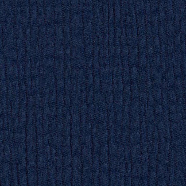 GOTS Mussola di cotone a tre strati – blu notte,  image number 4