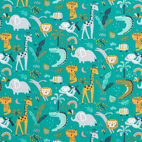 cretonne Animali da safari – petrolio, 