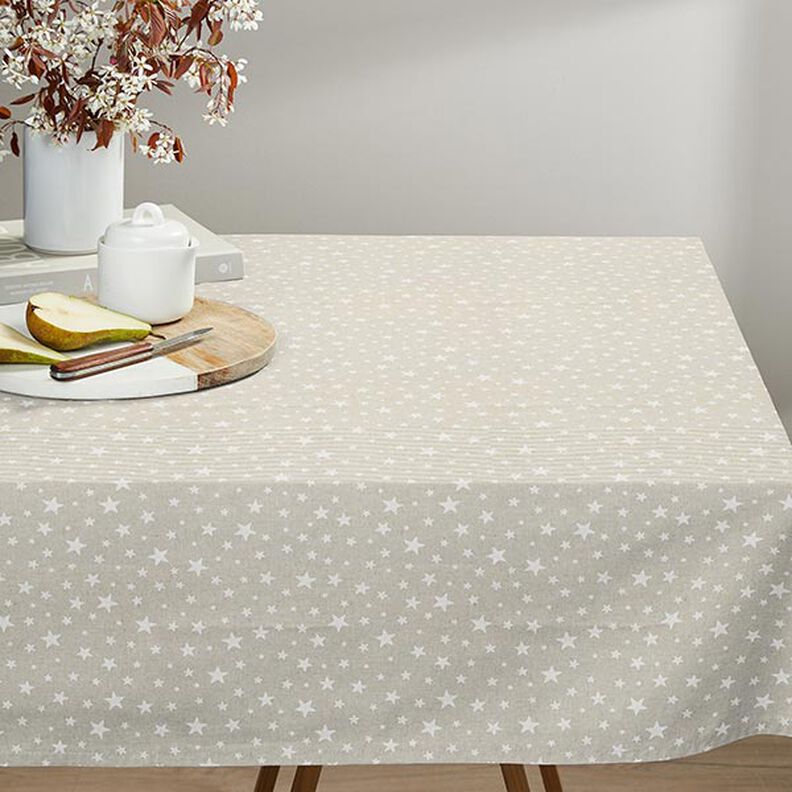 tessuto arredo mezzo panama Stelle – naturale/bianco, image number 9