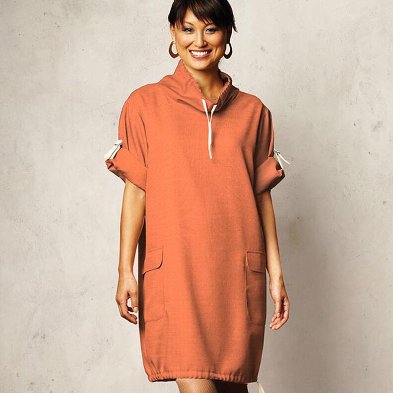 French terry leggero tinta unita – marrone capriolo,  image number 9