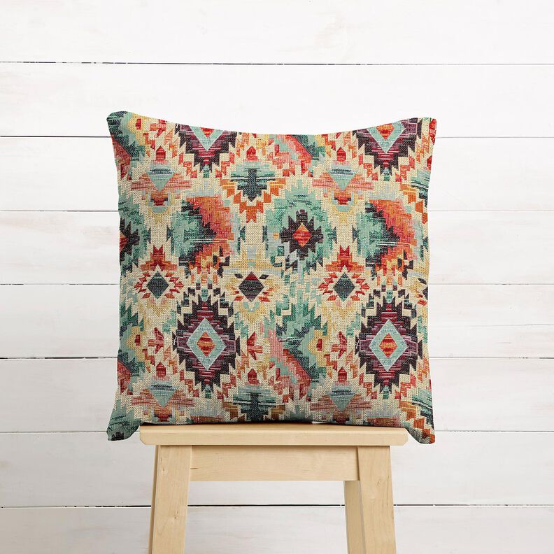 tessuto arredo gobelin Vintage etnico &ndash; beige chiaro/verde salvia,  image number 6