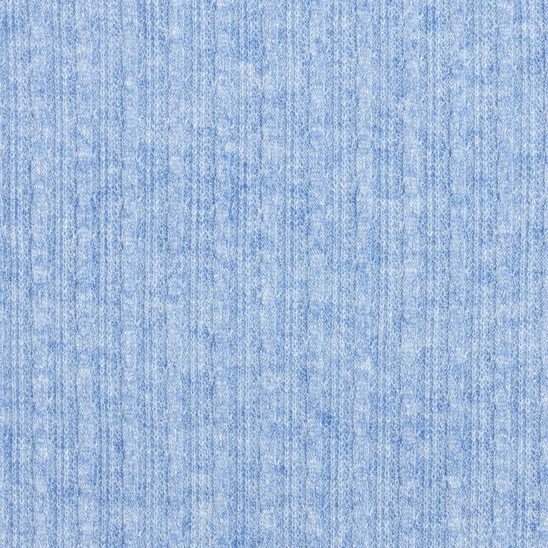 Tessuto a maglia con motivo a trecce melange – blu jeans chiaro,  image number 1