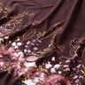 jersey di cotone tessuto con bordura Fiori iglitterati in oro | Glitzerpüppi – rosso Bordeaux/lillà,  thumbnail number 2