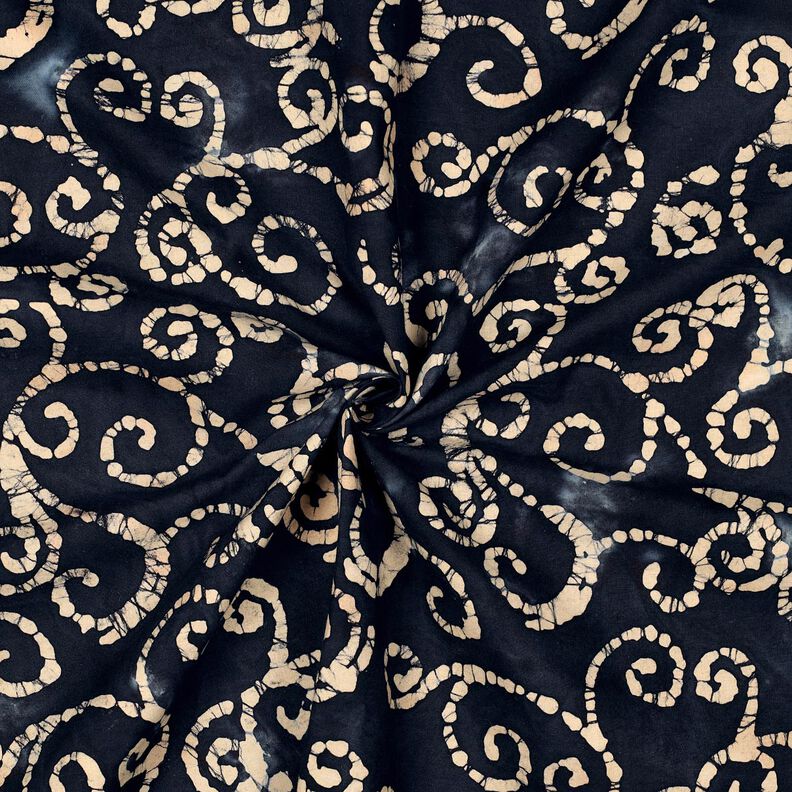 tessuto in cotone Cerchietti Batik – nero-azzurro/sabbia,  image number 3