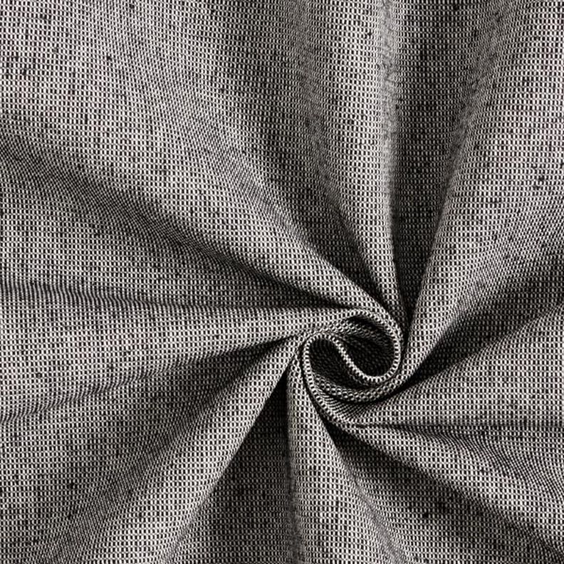 tessuto arredo, mezzo panama struttura a coste, cotone riciclato – nero/bianco | Resto 80cm,  image number 1