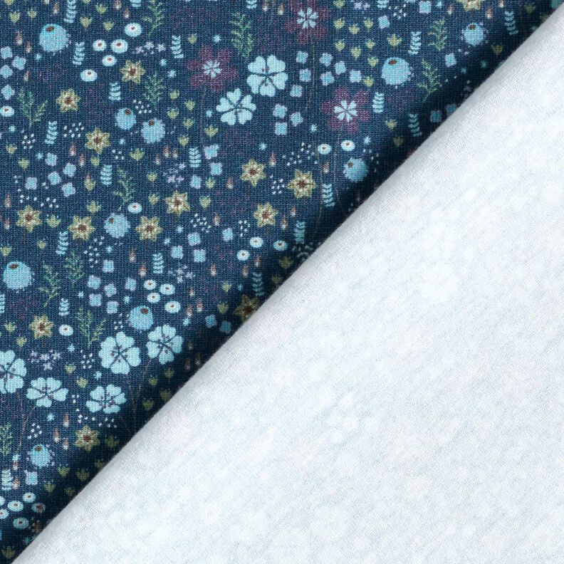 jersey di cotone Prato di fiori di bosco stampa digitale – blu notte,  image number 4
