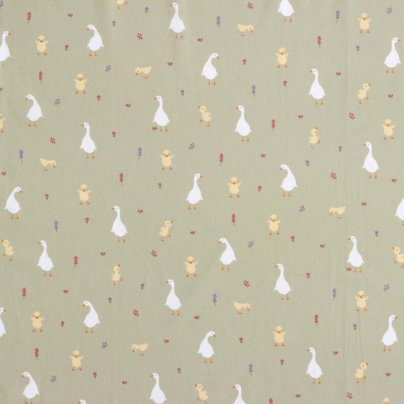 GOTS popeline di cotone Simpatiche oche e pulcini | Poppy Fabrics – greige,  image number 1