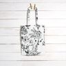 tessuto arredo mezzo panama Fiori pittoreschi – bianco/nero,  thumbnail number 8