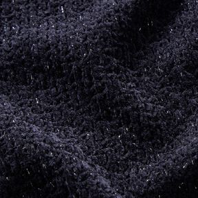 ciniglia maglia jacquard Glitter – nero-azzurro/argento effetto metallizzato, 