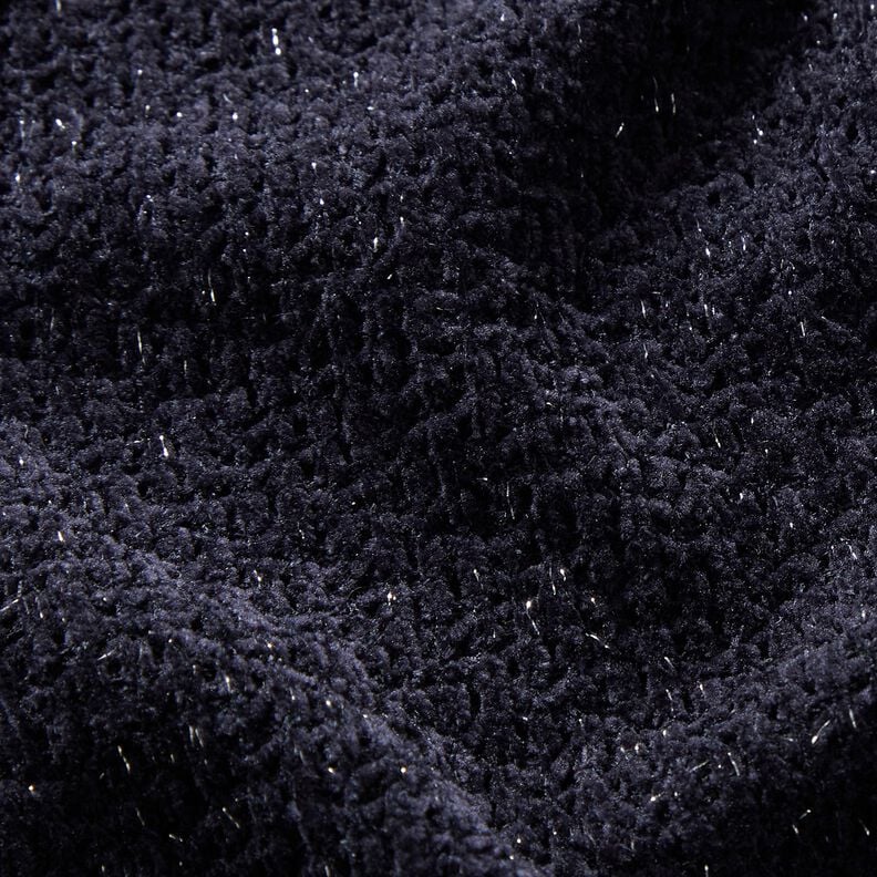 ciniglia maglia jacquard Glitter – nero-azzurro/argento effetto metallizzato,  image number 2