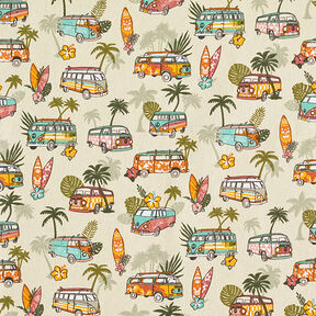 tessuto in cotone, cretonne Roadtrip surf &ndash; beige, 