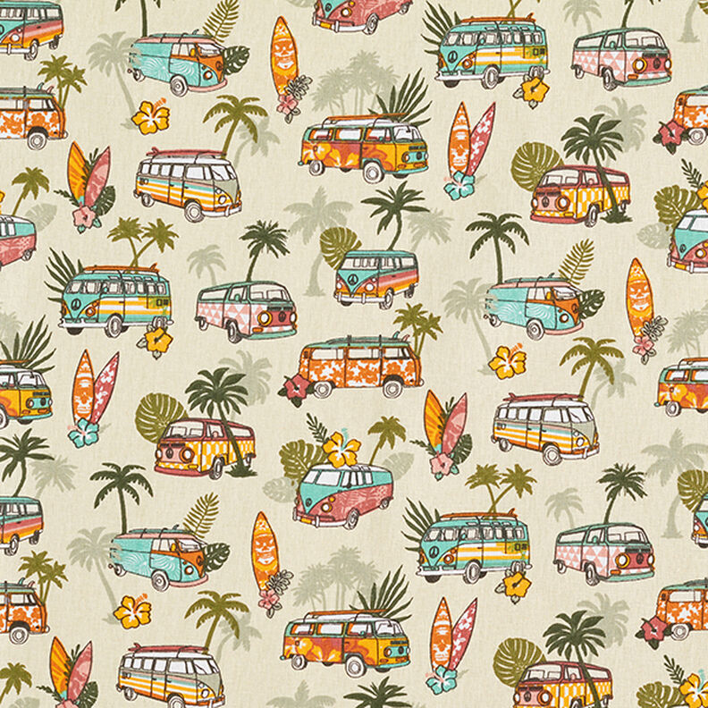 tessuto in cotone, cretonne Roadtrip surf – beige,  image number 1