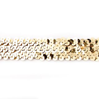 Bordino con paillette elastico [30 mm] – oro effetto metallizzato, 