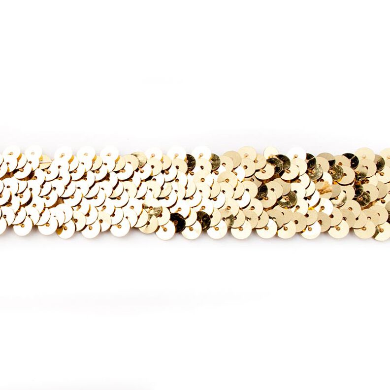Bordino con paillette elastico [30 mm] – oro effetto metallizzato,  image number 1