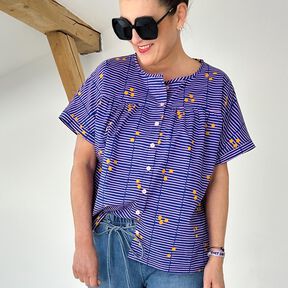 FRAU SUZY - blusa ampia a maniche corte con arricciatura, Studio Schnittreif | XS - XXL, 