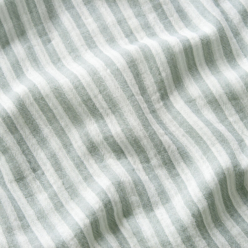 mussolina / tessuto doppio increspato double face Righe – canna palustre/bianco,  image number 2