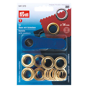 Occhielli e rondelle [Ø 14 mm] | Prym – oro effetto metallizzato, 