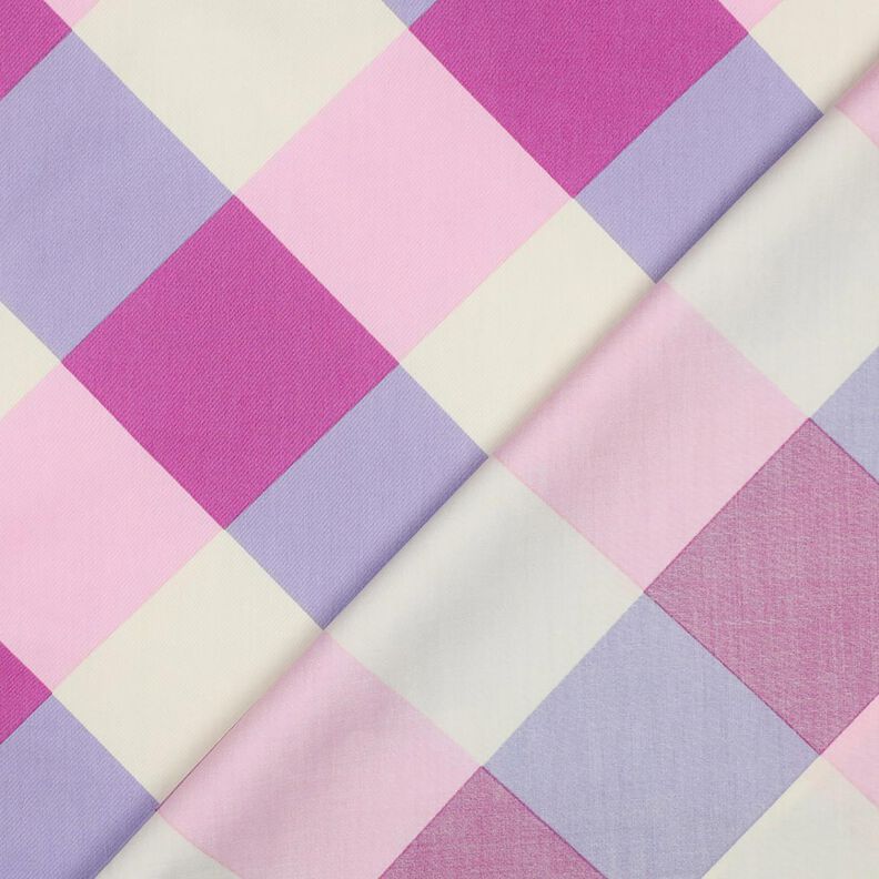 Satin di cotone Large Gingham | Nerida Hansen – violetto pastello/bianco lana,  image number 4