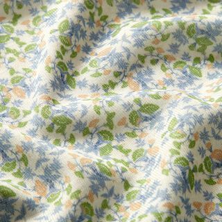 tessuto in maglia fine, millefiori – verde erba/azzurro, 