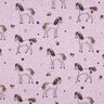 jersey di cotone cavallo e fiori glitterati | Poppy Fabrics – violetto pastello/oro,  thumbnail number 1