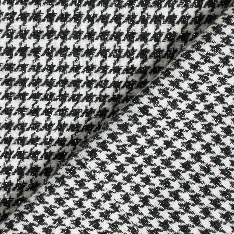 tessuto per cappotti misto lana Pied de poule glitterato – nero/bianco lana,  image number 4