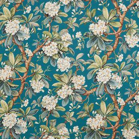 tessuto arredo tessuti canvas Albero fiorito – blu oceano, 