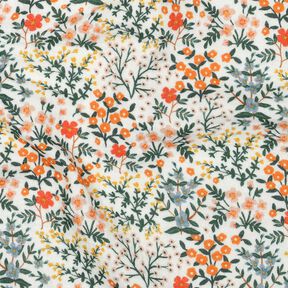 mussolina / tessuto doppio increspato Prato fiorito stampa digitale | Poppy Fabrics – bianco, 