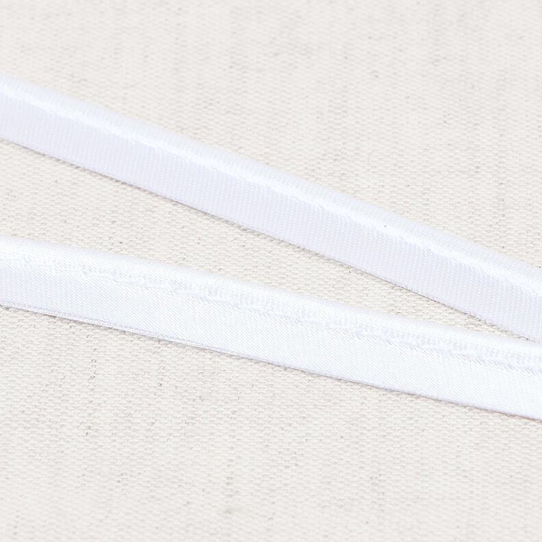 Satin Filetto sbieco [10 mm] – bianco,  image number 1